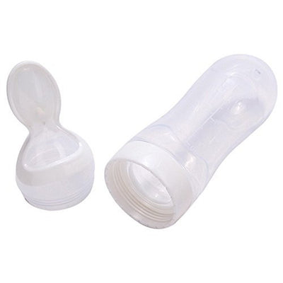 Kassy Pop Silicone Squeeze Baby Feeding Spoon Training Feeder, 90 ml - White