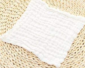 Kassy Pop Muslin Baby Face Towel, Square Wipes, 10x10-inches, 0-18 Months (White) - Pack of 5