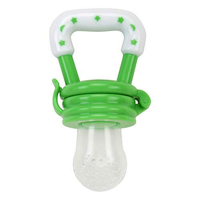 Kassy Pop Silicone Nipple Baby Feeding Nibbler Pacifier cum Teether with Handle - Green
