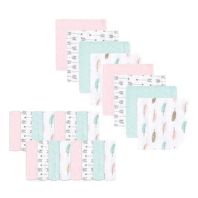 Kassy Pop Muslin Baby Face Towel, Square Wipes, 10x10-inches, 0-18 Months (Multi Printed) - Pack of 24