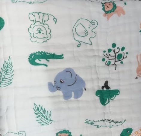 KASSY POP Kids Muslin Cotton Bath Towel, Blanket, Swaddle,105 X 105 cm - Pink Print