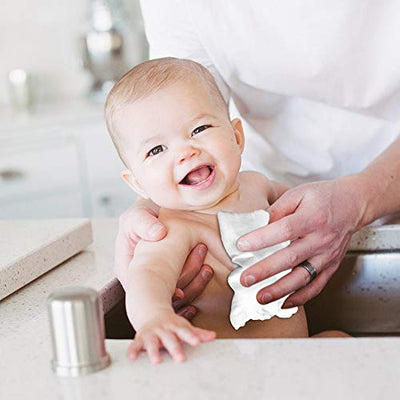 Kassy Pop Muslin Baby Face Towel, Square Wipes, 10x10-inches, 0-18 Months (White) - Pack of 5