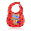 KASSY POP Waterproof Silicone Baby Feeding Bibs, Velcro Closure - Bear Print