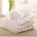Kassy Pop Muslin Baby Face Towel, Square Wipes, 10x10-inches, 0-18 Months (White) - Pack of 5
