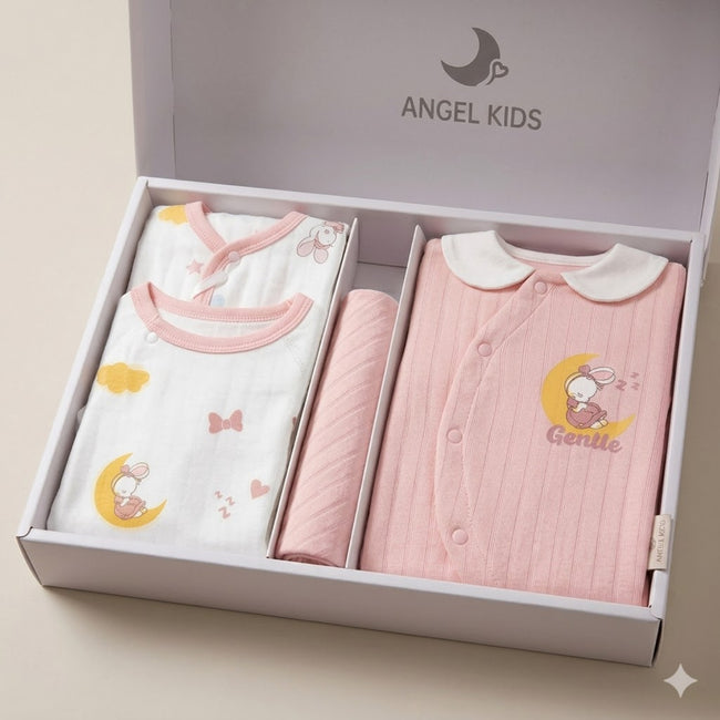 KASSY POP Newborn Baby Cotton 21pcs Clothing Set with Gift Box Pack - Pink