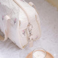 Kassy Pop Baby Diaper Storage Maternity Bag Cotton Handbag Bagpack for New Mom with Bottle Pocket - Beige