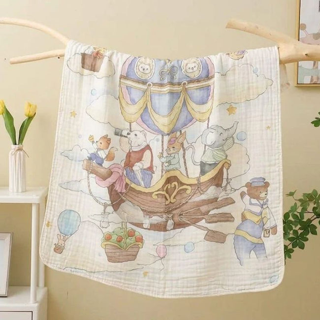 Kassy Pop 100% Bamboo Cotton Baby Swaddle Wrap Cum Receiving Blanket, 110x110 cm - Jungle Print 5