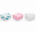 KASSY POP Kids Muslin Cotton Bath Towel, Blanket, Swaddle,105 X 105 cm - Pack of 3 (Pink, White and Whale)