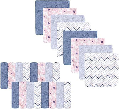 Kassy Pop Muslin Baby Face Towel, Square Wipes, 10x10-inches, 0-18 Months (Multi Printed) - Pack of 24