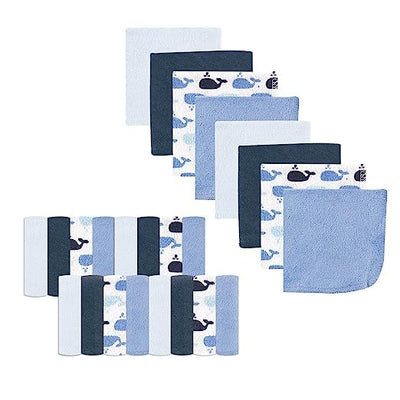 Kassy Pop Muslin Baby Face Towel, Square Wipes, 10x10-inches, 0-18 Months (Multi Printed) - Pack of 24