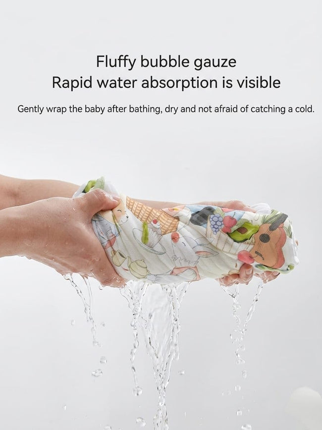 Kassy Pop 100% Bamboo Cotton Baby Swaddle Wrap Cum Receiving Blanket, 110x110 cm - Jungle Print 1