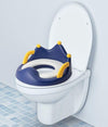 Kassy Pop Crown Shaped Baby Potty Training Seat with Soft Cushion Handles and Backrest for Round Oval Toilets - Blue