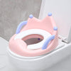 Kassy Pop Crown Shaped Baby Potty Training Seat with Soft Cushion Handles and Backrest for Round Oval Toilets - Pink