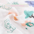 KASSY POP Kids Muslin Cotton Bath Towel, Blanket, Swaddle,105 X 105 cm - Pink Print