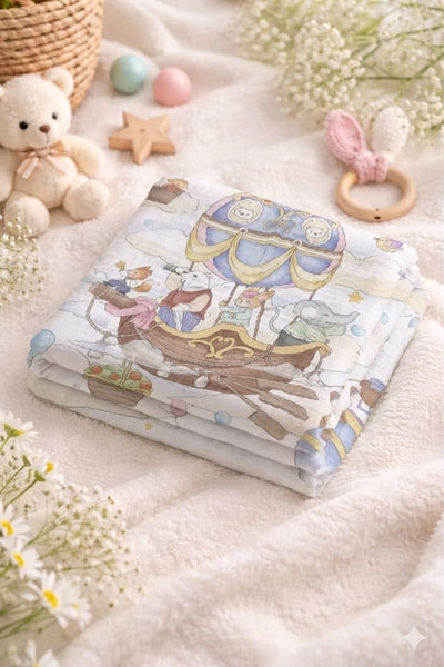 Kassy Pop 100% Bamboo Cotton Baby Swaddle Wrap Cum Receiving Blanket, 110x110 cm - Jungle Print 5