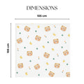 KASSY POP Kids Muslin Cotton Bath Towel, Blanket, Swaddle,105 X 105 cm - Bear Print