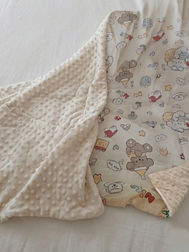 KASSY POP Baby's Cotton Wrapping Receiving Blanket for New Born (0-1.5 Years) - Teddy Print