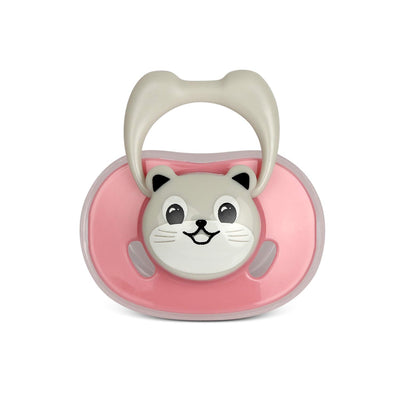 Kassy Pop Silicone Nipple Pacifier Soother for (0-6 Months) Baby - Pink Cat