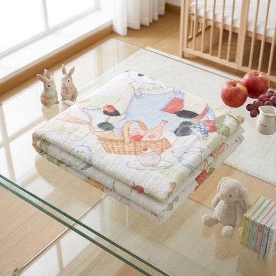 Kassy Pop 100% Bamboo Cotton Baby Swaddle Wrap Cum Receiving Blanket, 110x110 cm - Jungle Print 1