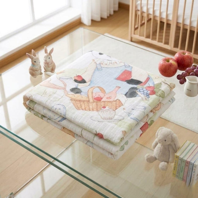 Kassy Pop 100% Bamboo Cotton Baby Swaddle Wrap Cum Receiving Blanket, 110x110 cm - Jungle Print 1
