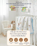 Kassy Pop 100% Bamboo Cotton Baby Swaddle Wrap Cum Receiving Blanket, 110x110 cm - Teddy Moon