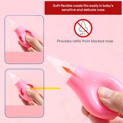 Kassy Pop Nasal Vacuum Mucus Suction Aspirator Nose Cleaner, 1pc - Pink