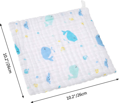 KASSY POP Kids Muslin Cotton Bath Towel, Blanket, Swaddle,105 X 105 cm - Blue Whale