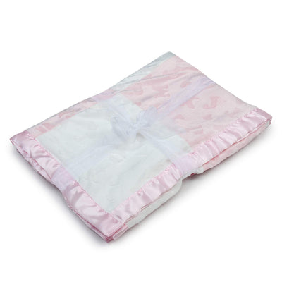 Kassy Pop Soft Fleece Two-Tone Multipurpose Receiving Blanket Wrapping Sheet - Pink and White