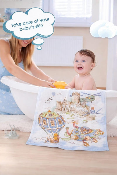 Kassy Pop 100% Bamboo Cotton Baby Swaddle Wrap Cum Receiving Blanket, 110x110 cm - Jungle Print 3