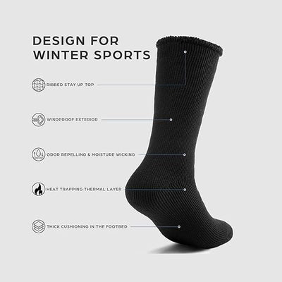 Kassy Pop Unisex Thermal Insulated Woolen Socks, Free Size - Black