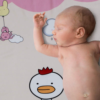 Kassy Pop Soft Fleece Multipurpose Receiving Blanket Wrapping Sheet - Duck Print