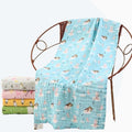 Kassy Pop 100% Bamboo Cotton Baby Swaddle Wrap Cum Receiving Blanket, 110x110 cm - Blue - All Print)