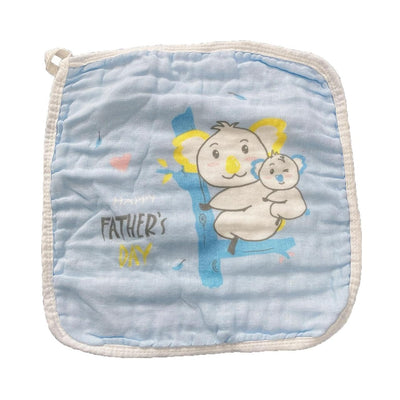 Kassy Pop Muslin Baby Face Towel, Square Wipes, 10x10-inches, 0-18 Months (Blue Printed) - Pack of 5