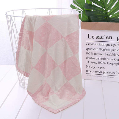 Kassy Pop Soft Fleece Two-Tone Multipurpose Receiving Blanket Wrapping Sheet - Pink and White