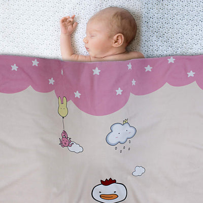 Kassy Pop Soft Fleece Multipurpose Receiving Blanket Wrapping Sheet - Duck Print