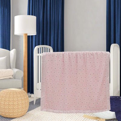 Kassy Pop Double Layer Minky Multipurpose Receiving Blanket Wrapping Sheet - Flower Print