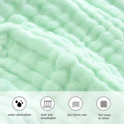 KASSY POP Kids Muslin Cotton Bath Towel, Blanket, Swaddle,105 X 105 cm - Mint Green