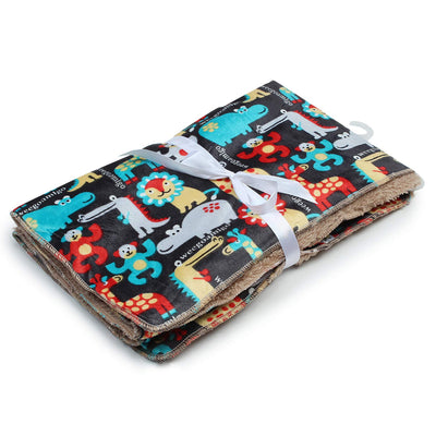 Kassy Pop Baby Baby Plush Microfiber Fleece Blankets for 0-2 Years, 30 x 40 inches - Hippo Print