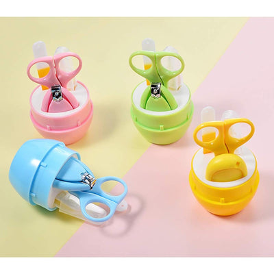 Kassy Pop 4-in-1 Baby Manicure Grooming Kit Set with Baby Nail, Scissor, File, and Tweezer - Grey