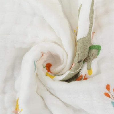 Kassy Pop 100% Bamboo Cotton Baby Swaddle Wrap Cum Receiving Blanket, 110x110 cm - Rabbit Print