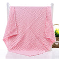 KASSY POP Kids Muslin Cotton Bath Towel, Blanket, Swaddle,105 X 105 cm - Pack of 2 (Pink and White)