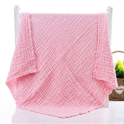 KASSY POP Kids Muslin Cotton Bath Towel, Blanket, Swaddle,105 X 105 cm - Pack of 2 (Pink and White)
