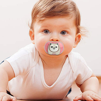 Kassy Pop Silicone Nipple Pacifier Soother for (0-6 Months) Baby - Pink Cat