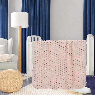 Kassy Pop Double Layer Minky Multipurpose Receiving Blanket Wrapping Sheet - Red Dots