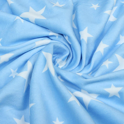 Kassy Pop Double Layer Minky Multipurpose Receiving Blanket Wrapping Sheet - Blue Star