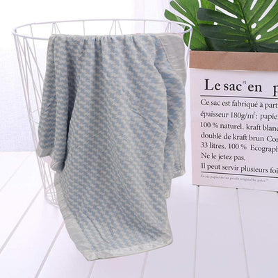 Kassy Pop Double Layer Minky Multipurpose Receiving Blanket Wrapping Sheet - Blue Zigzag
