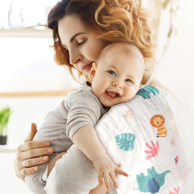 KASSY POP Kids Muslin Cotton Bath Towel, Blanket, Swaddle,105 X 105 cm - Forest
