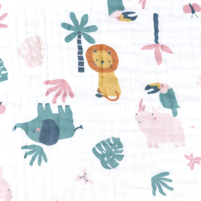 KASSY POP Kids Muslin Cotton Bath Towel, Blanket, Swaddle,105 X 105 cm - Forest