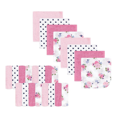 Kassy Pop Muslin Baby Face Towel, Square Wipes, 10x10-inches, 0-18 Months (Multi Printed) - Pack of 24