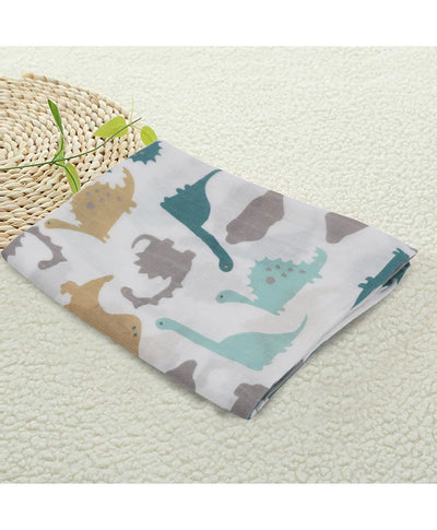 Kassy Pop 100% Bamboo Cotton Baby Swaddle Wrap Cum Receiving Blanket, 125x100 cm - Dino Print